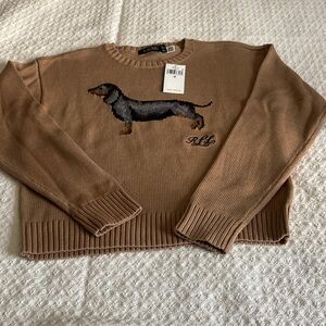Polo by Ralph Lauren Brown Sweater with Dachshund Design